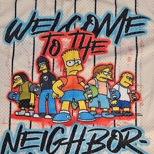 Simpsons baseball‎ jersey black and white mens Large Skateboarding trouble maker